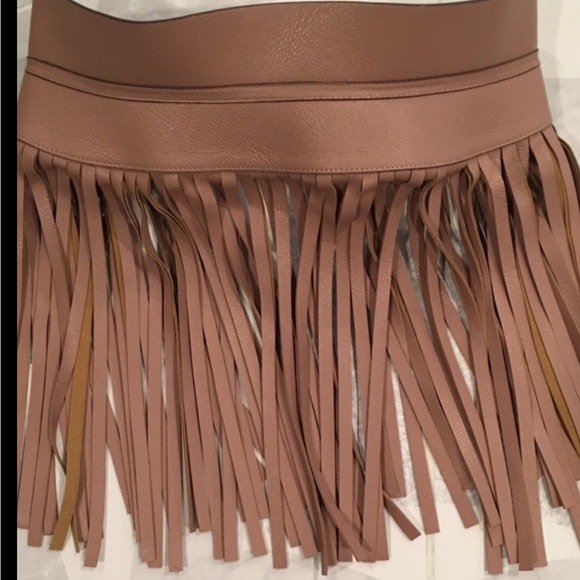 2 Faux Leather Fringed Belt 33” Long One Tan One Brown Almost New‼️🔥❤️🔥 - Picture 6 of 6